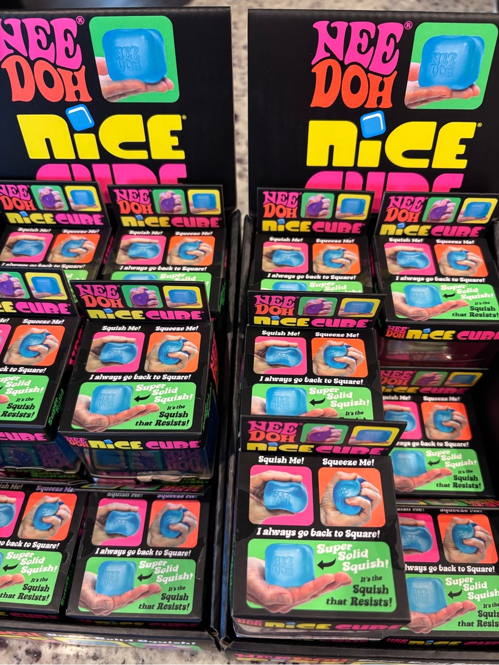 NEE DOH Nice Cube Squishy Toy - Pink Sealed In Box!